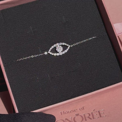 Hõbedane käevõru moissaniidiga „Lumine Eye“