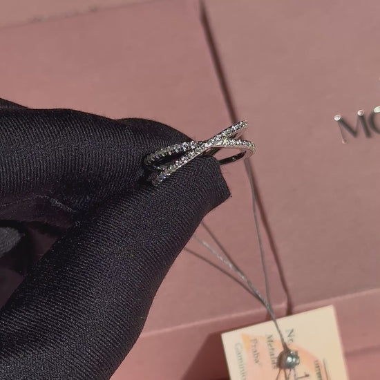 Sidabro žiedas su moisanitu „Silver Twist“