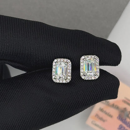 Hõbedased kõrvarõngad moissaniitidega „Princess Emerald“