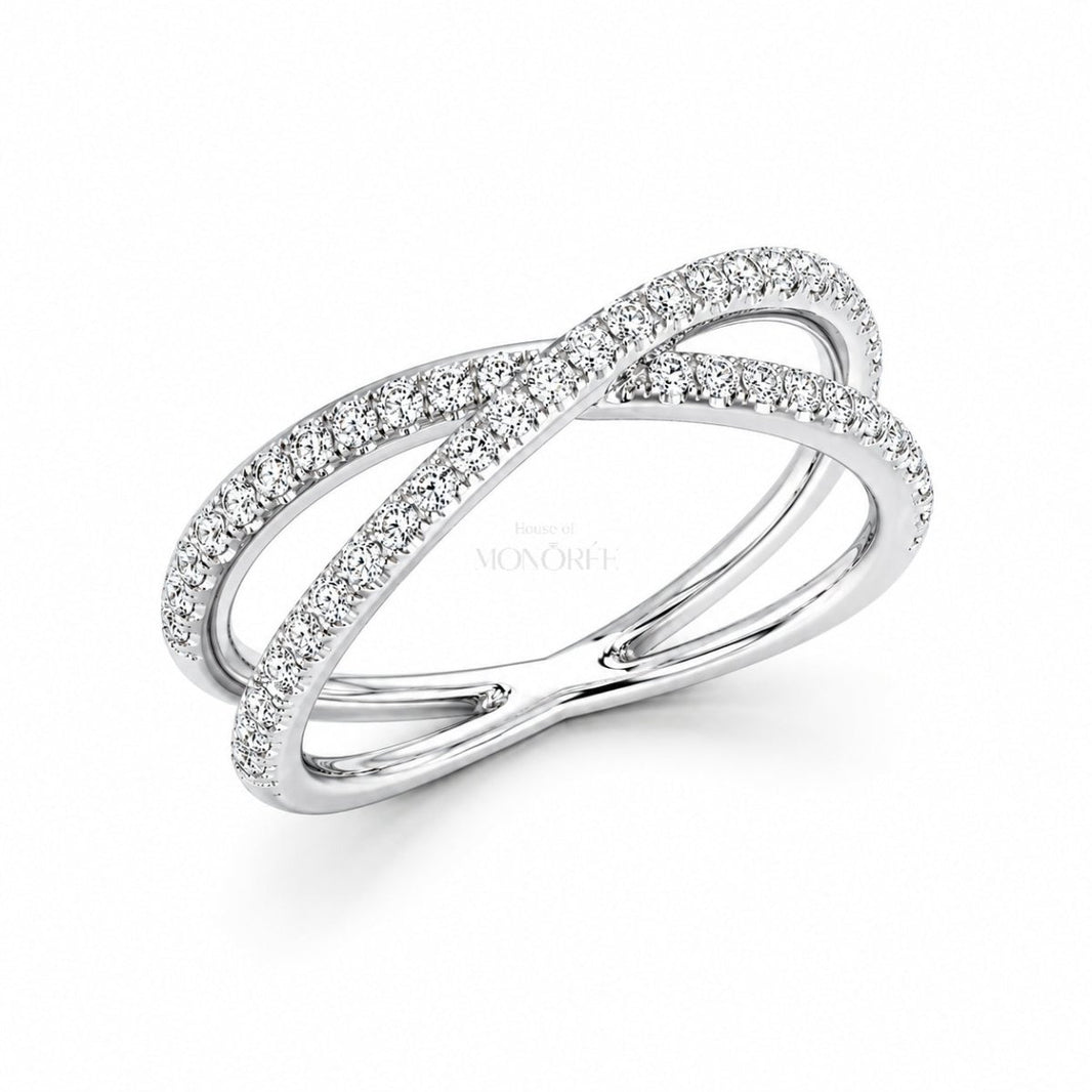 Hõbesõrmus moissaniitidega „Silver Twist“ - MONOREE